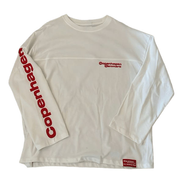 Hvid langærmet t-shirt