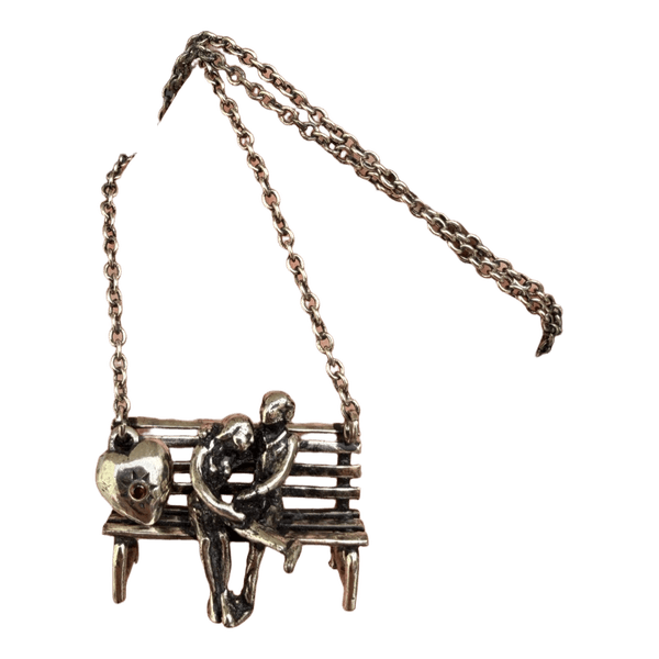 Alcozer &J UNIC Silver lovers bench necklace