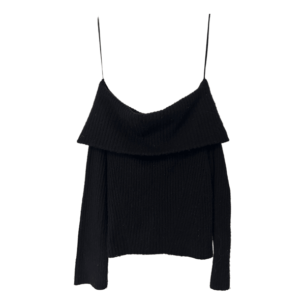 Musta off-shoulder neule