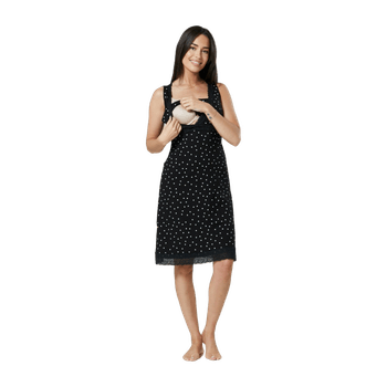 Black nightdress with dots