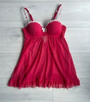 Red mesh babydoll