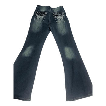 Butterfly print flared jeans