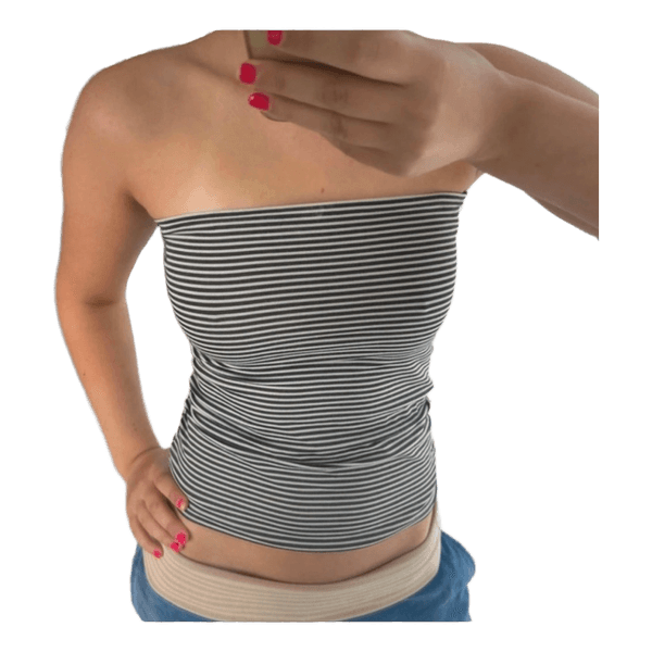 Striped strapless tube top