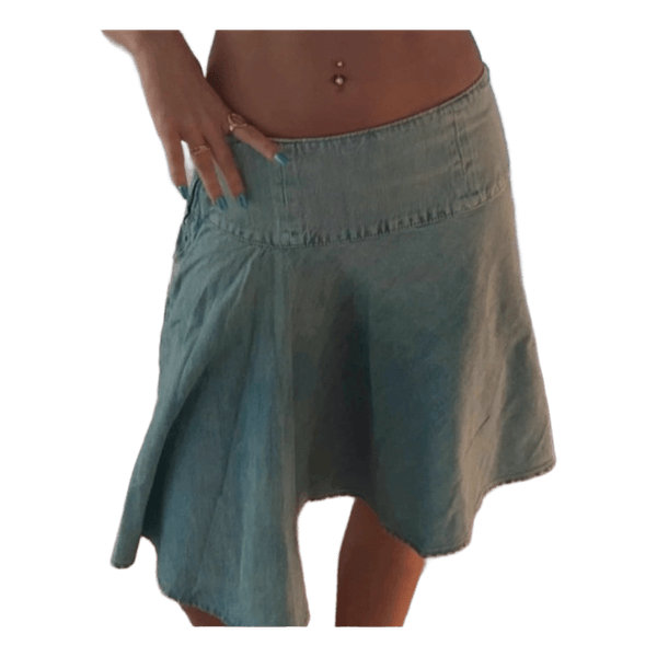 Lyseblå denimnederdel
