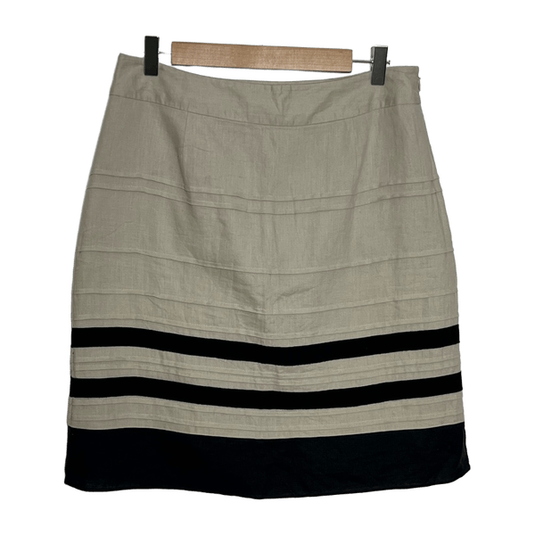 Laura Ashley Beige Linen Skirt 38