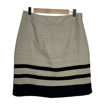 Laura Ashley Beige Linen Skirt 38