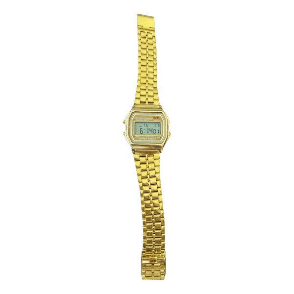 Gold tone digital watch