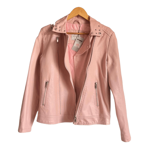 Pink faux leather jacket