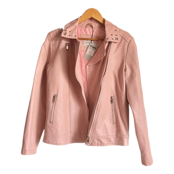Pink faux leather jacket