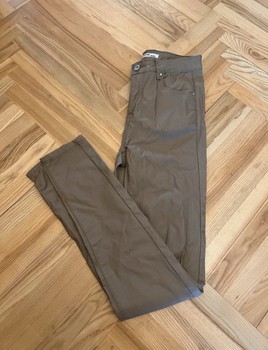 Brown coated skinny trousers