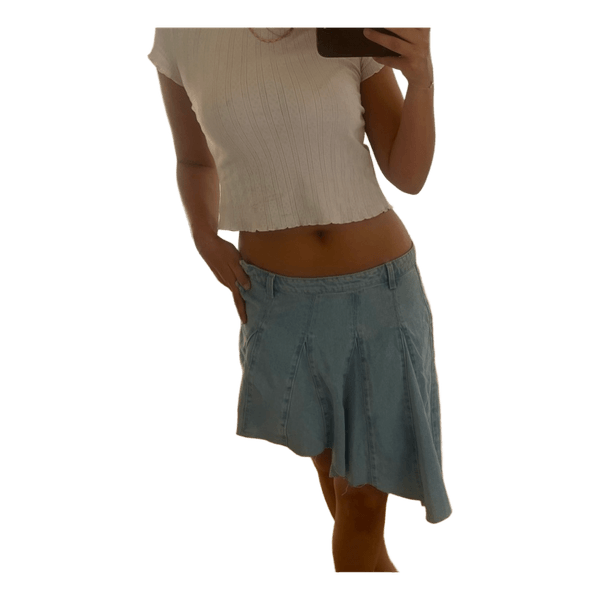Blå denimnederdel