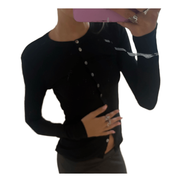 Sort langærmet cardigan