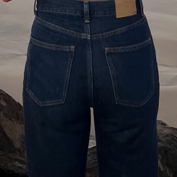Sloughy blue jeans