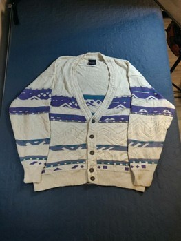 Vintage 90-luvun Westbury Neuletakki Kuvioilla - L/XL - Grandpa Sweater