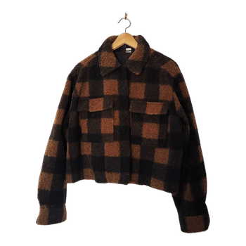H&M cropped teddy jacket