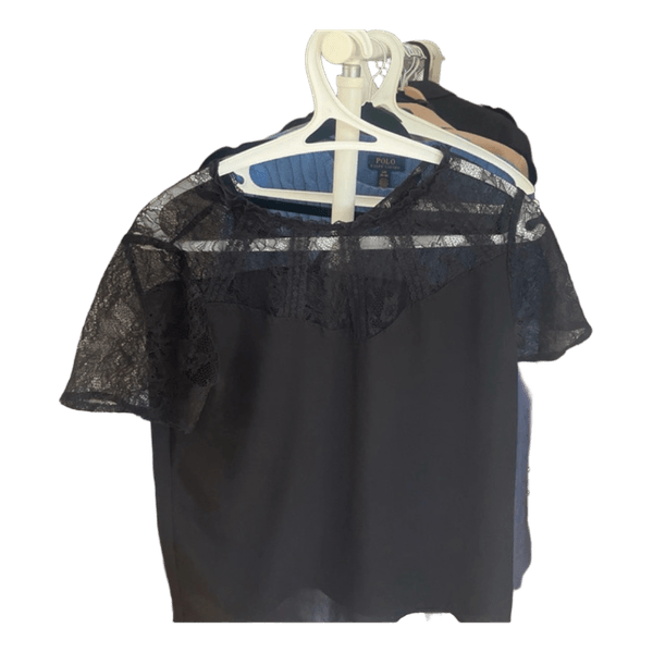 Svart blus med spets