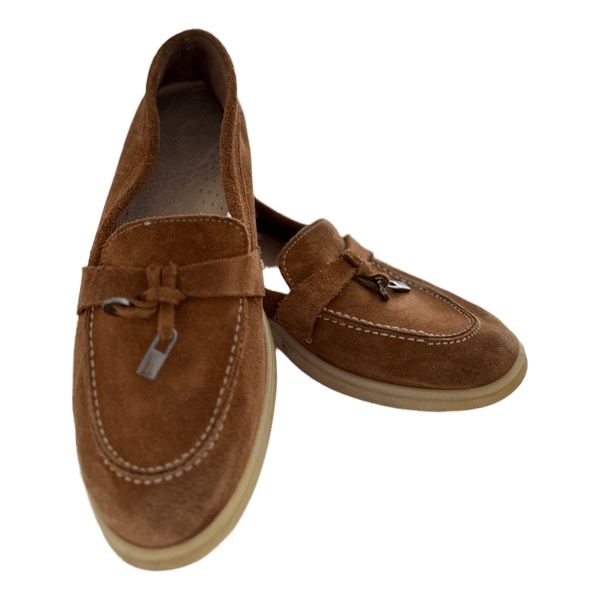 Brown suede loafers