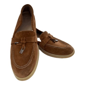 Brown suede loafers