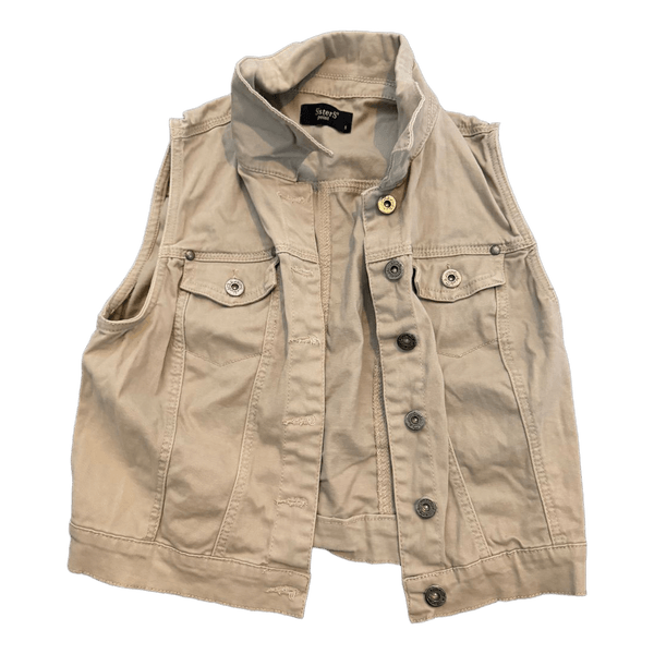 Beige denim vest