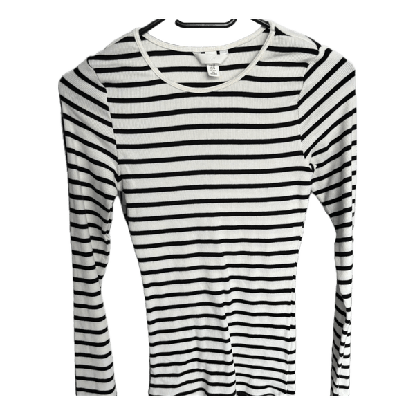 Striped long-sleeved top