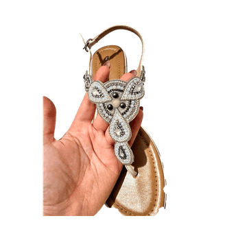 Beaded white sandals