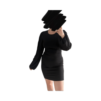 Musta mekko, pitkät puff-hihat