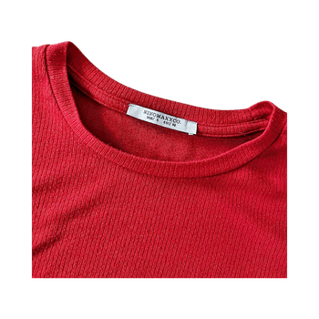 Red ribbed top