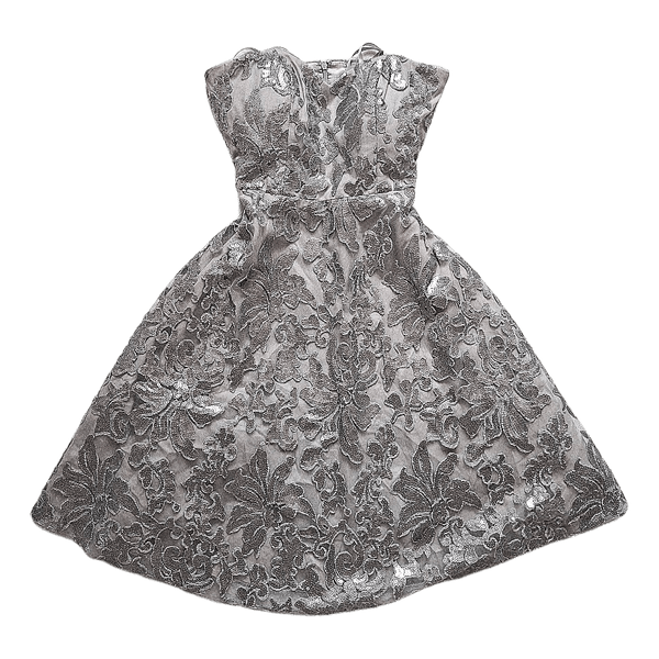 Silver sequin midi dress