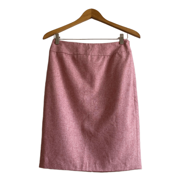 Tricot Pink Wool Blend Pencil Skirt 36 S High Waist Lined Minimalist Officewear