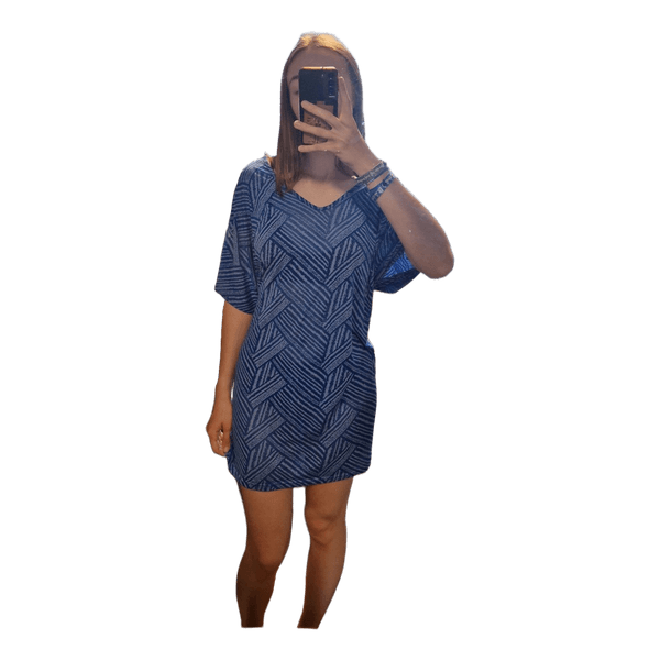 Blue patterned dress