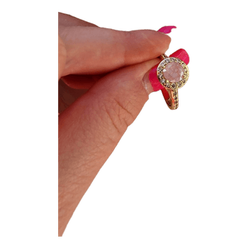 Gold pink stone ring