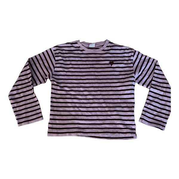 Stribet langærmet t-shirt