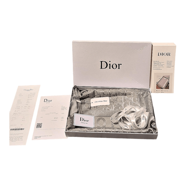 Dior silver gray silk stole