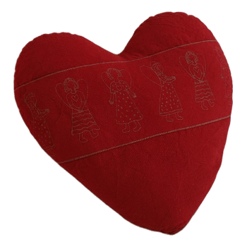 Pentik punainen sydämenmuotoinen tyyny