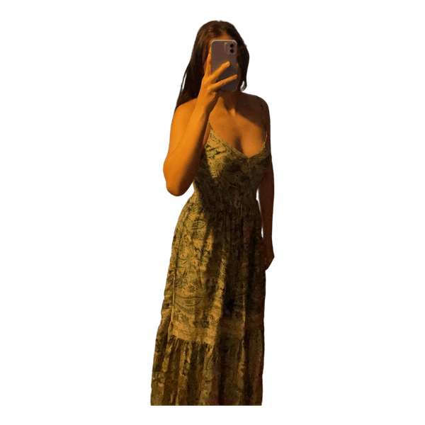 Green paisley maxi dress