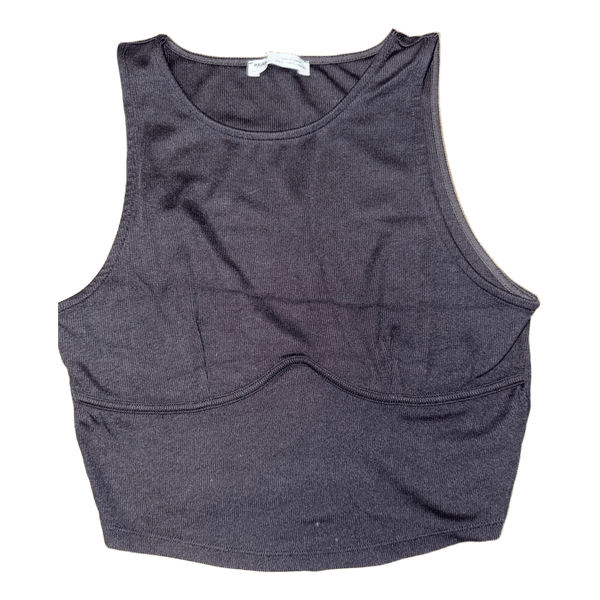 Black ribbed corset top