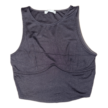 Black ribbed corset top