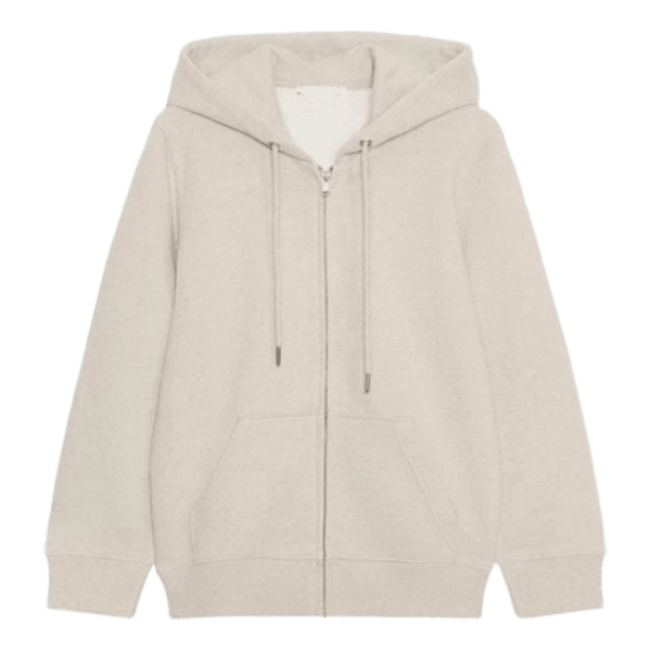 Beige zip-up hoodie