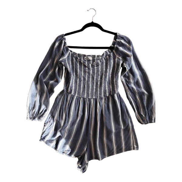 Hollister blue striped playsuit
