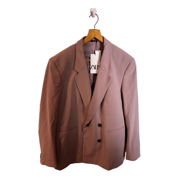 Pink double-breasted blazer