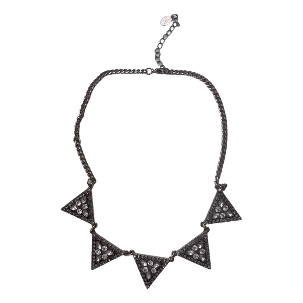 Silver rhinestone triangle necklace
