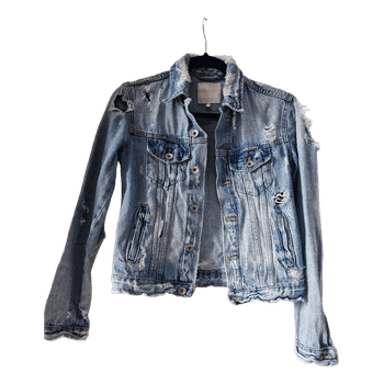 Zara distressed denim jacket