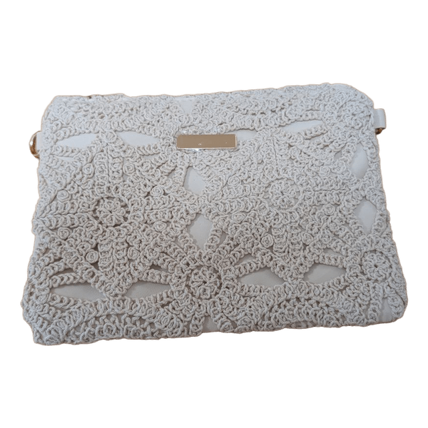 White crochet crossbody bag