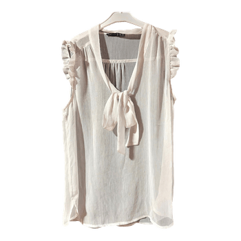 White ruffle sleeve blouse