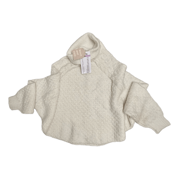 Cozy Ivory Poncho-Style Sweater • Raglan Sleeves • New with Tags
