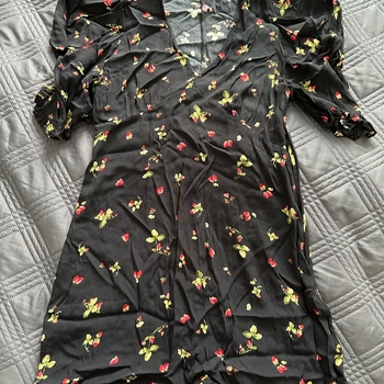 Black floral mini dress