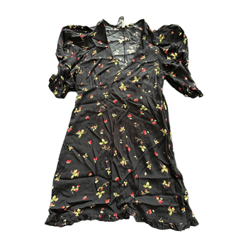 Black floral mini dress