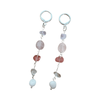 Vaaleanpunaiset kivikorvakorut