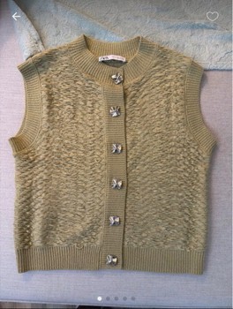 Zara khaki kootud vest