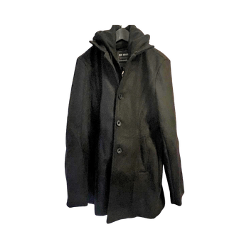 Miesten Musta takki hupparilla